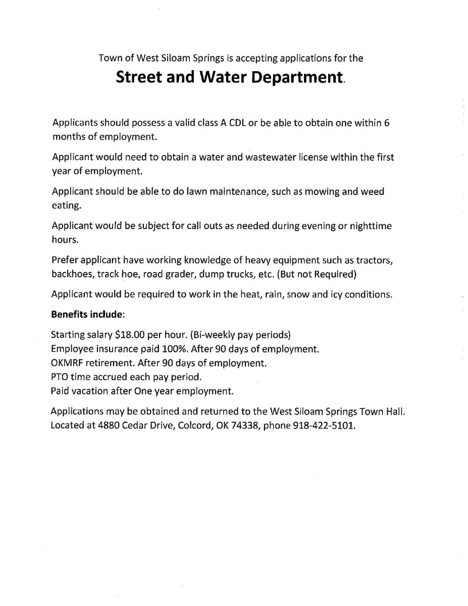 WATER AND STREET LABOR