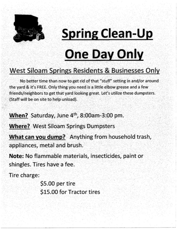 Info Flyer for Spring Clean Up